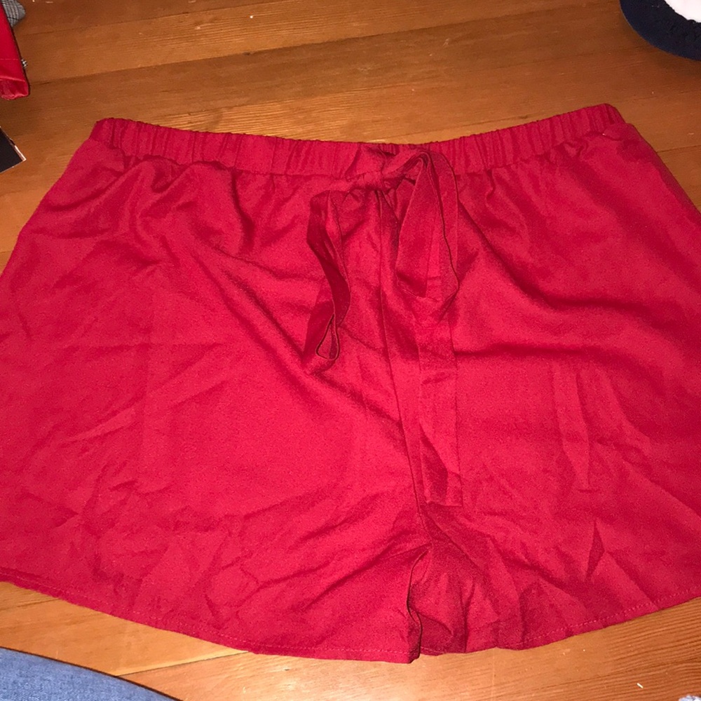 Red Flowy Shorts